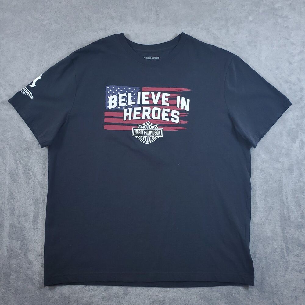 HARLEY-DAVIDSON® Mens XL WOUNDED WARRIOR Black TEE Salute To Service